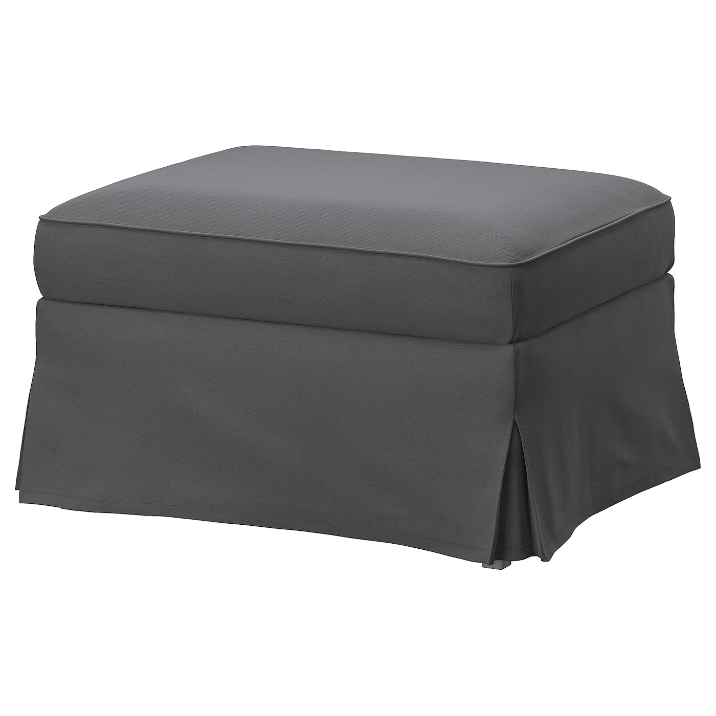 IKEA EKTORP podnóżek ze schowkiem, Hakebo ciemnoszary, Wysokość: 44 cm