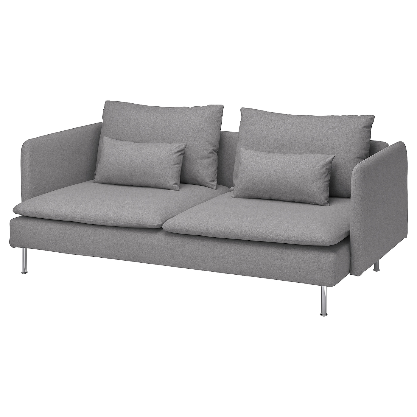 IKEA SÖDERHAMN sofa 3-osobowa, Tonerud szary, Wysokość z poduchami oparcia: 83 cm