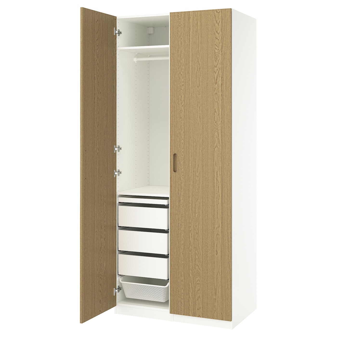 IKEA PAX / TONSTAD kombinacja szafy, biały/okl dęb, 100x60x236 cm
