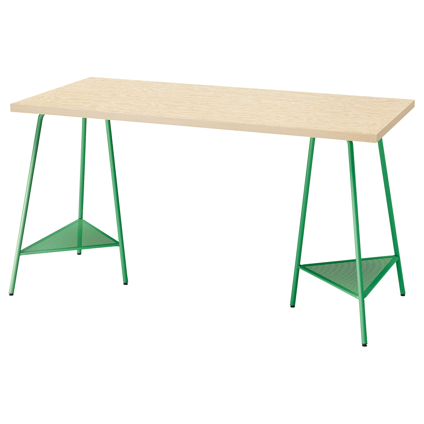 IKEA MITTCIRKEL / TILLSLAG biurko, żywy efekt sosny/zielony, 140x60 cm