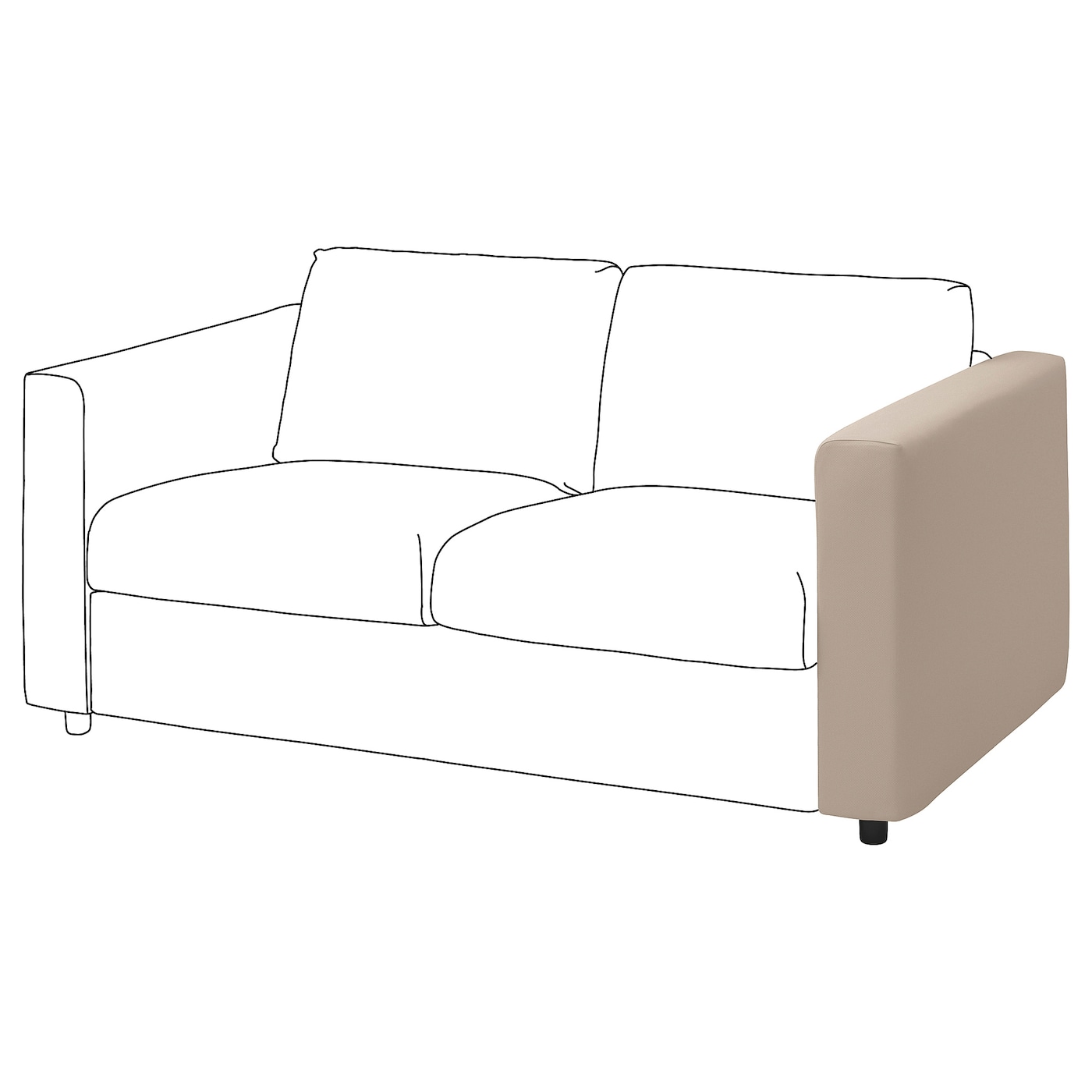 IKEA VIMLE podłokietnik, Hallarp beżowy, Głębokość: 93 cm