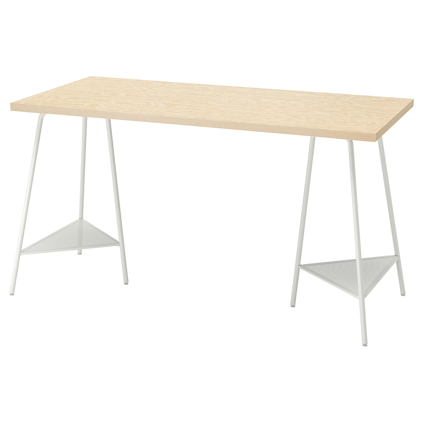 IKEA MITTCIRKEL / TILLSLAG biurko, żywy efekt sosny/biały, 140x60 cm