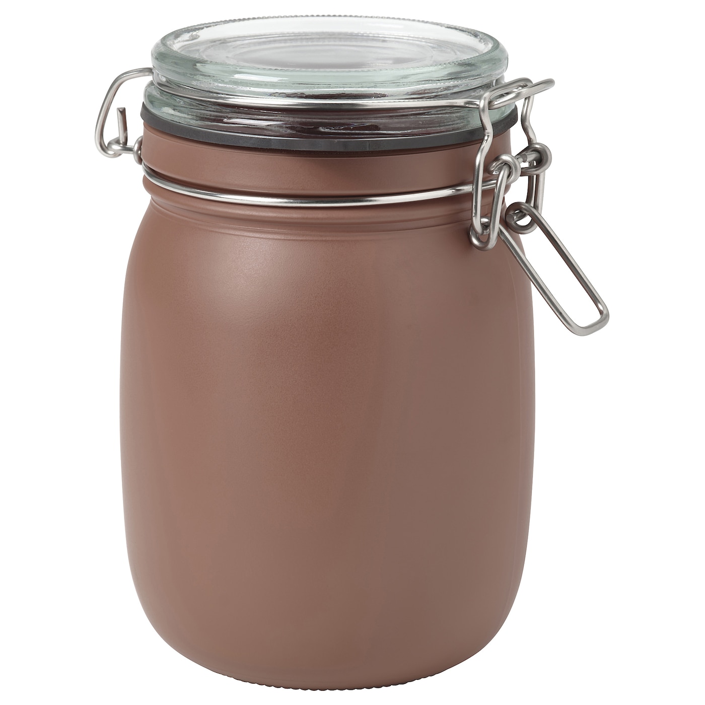 IKEA KORKEN słoik z pokrywką, brązowoczerwony, 1 l