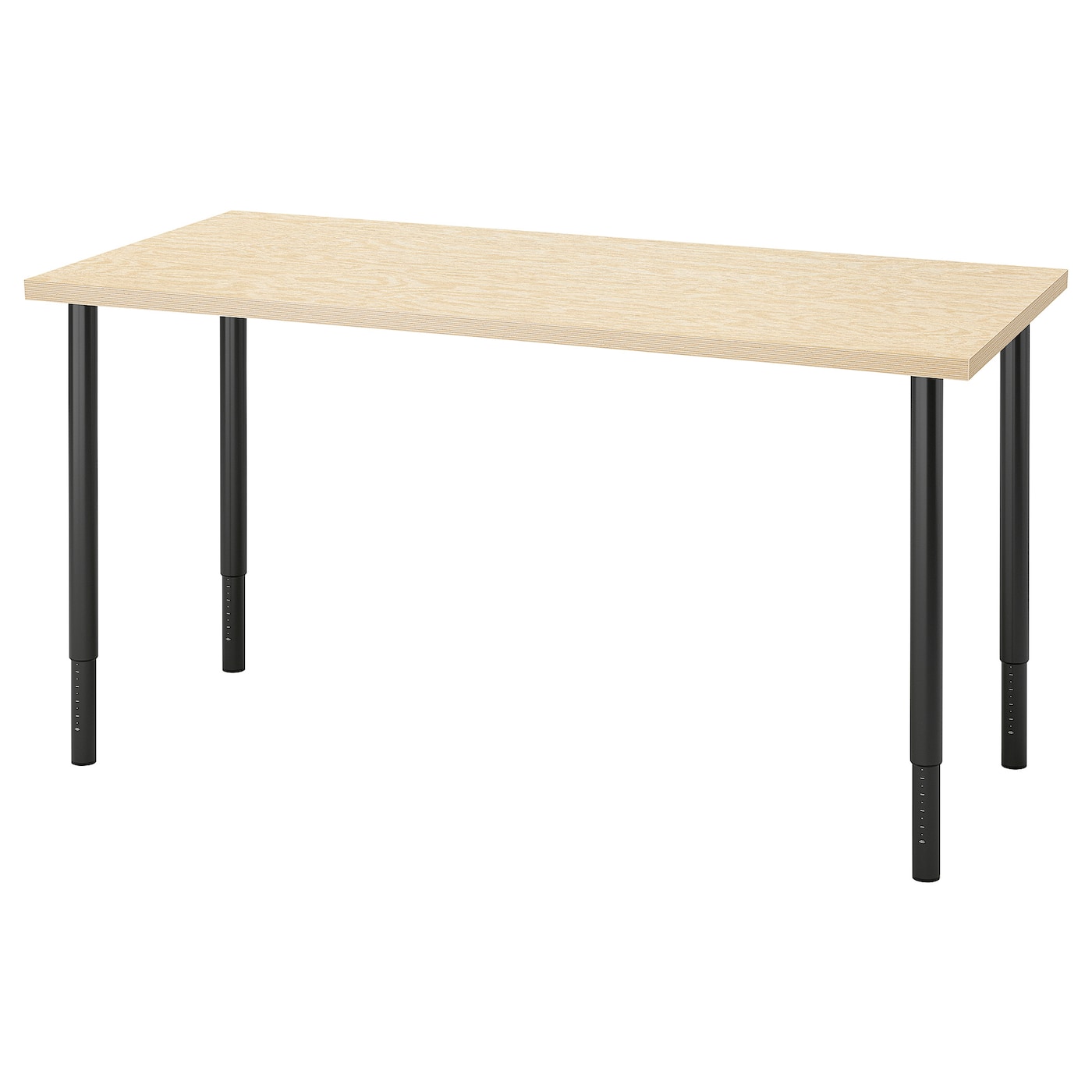 IKEA MITTCIRKEL / OLOV biurko, żywy efekt sosny/czarny, 140x60 cm