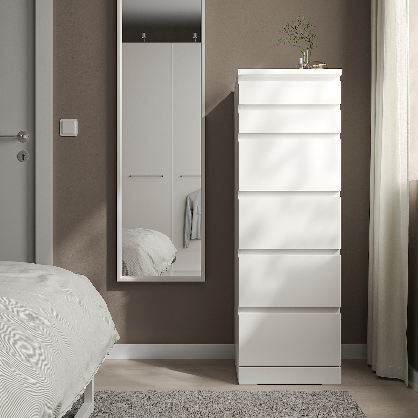 IKEA NISSEDAL lustro, biały, 40x150 cm