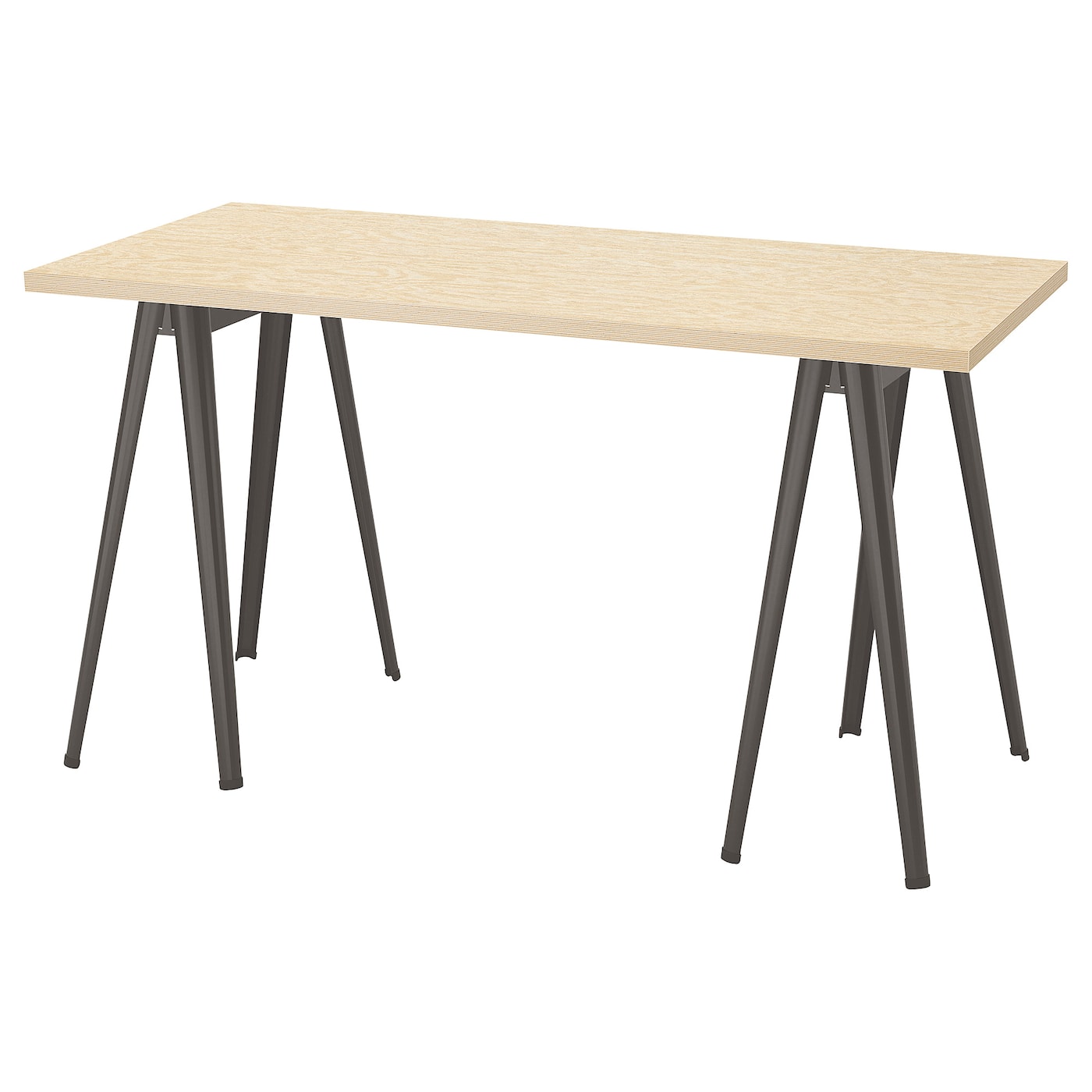 IKEA MITTCIRKEL / NÄRSPEL biurko, żywy efekt sosny/ciemnoszary, 140x60 cm
