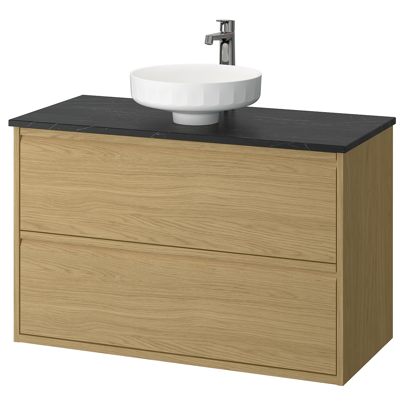IKEA ÄNGSJÖN / LERSJÖN szaf umyw z szufladami/umyw/bateria, imit. dębu, 102x49x79 cm