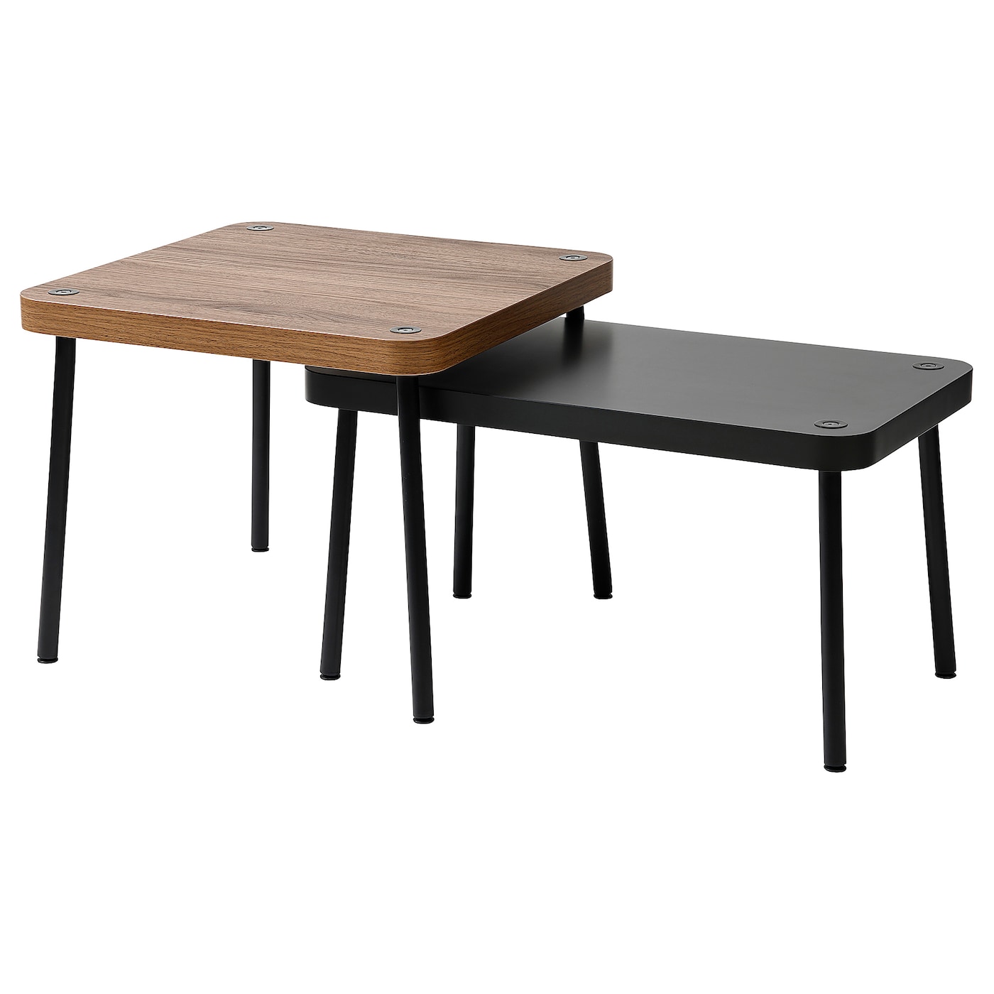 IKEA SONHULT stoliki, 2 szt, szary/orzech, Maksymalne obciążenie: 20 kg