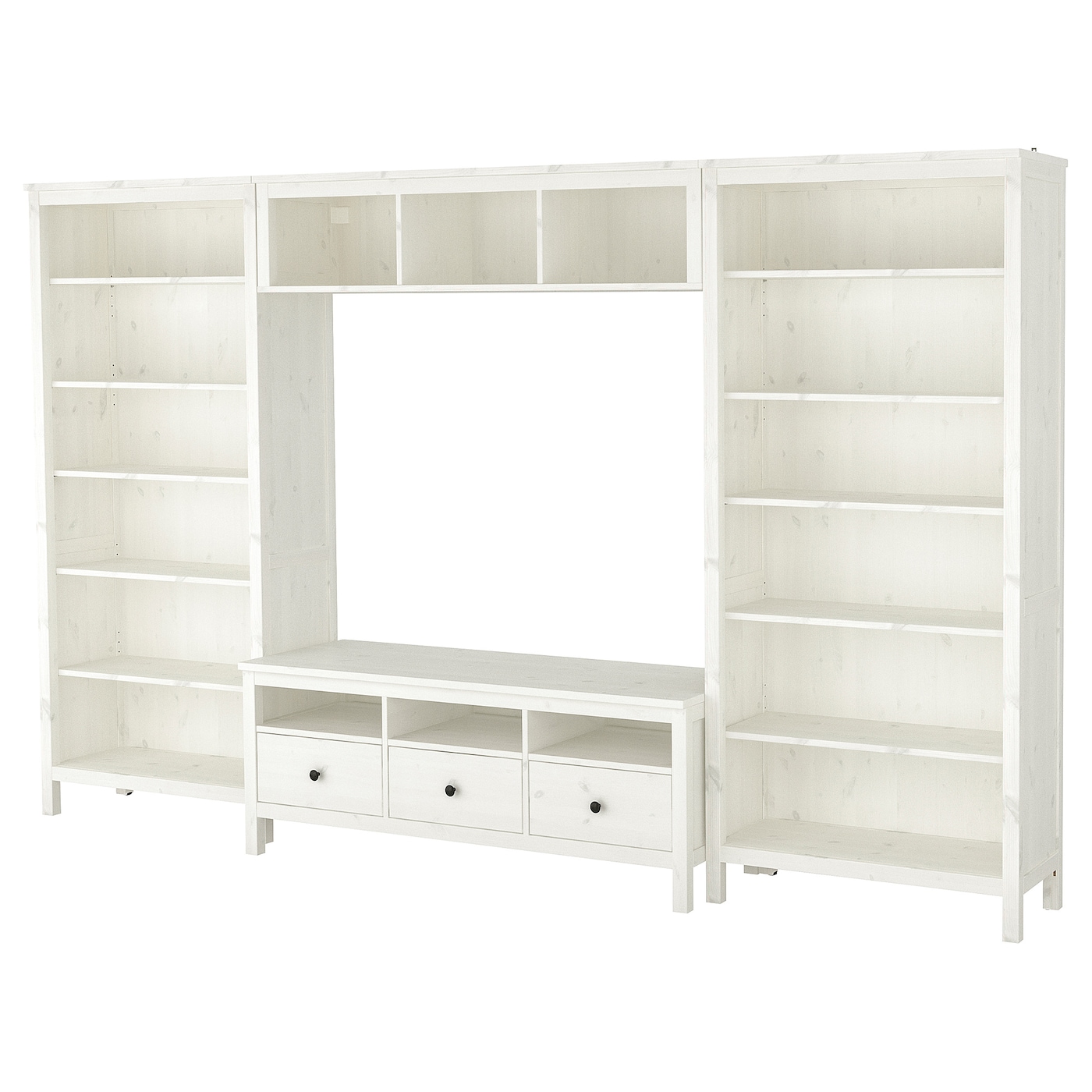 IKEA HEMNES szafka pod TV, biała bejca, 326x197 cm