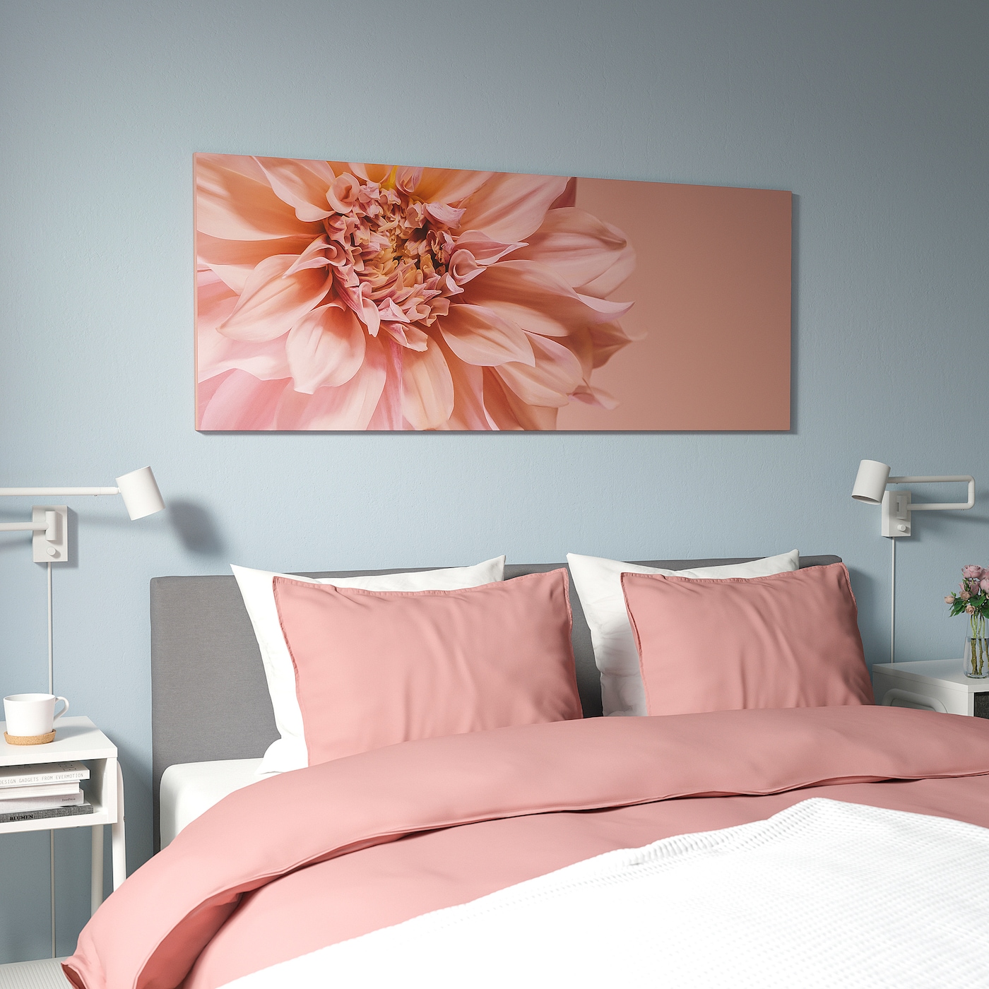 IKEA BJÖRKSTA obraz z ramą, srebrny, 140x56 cm
