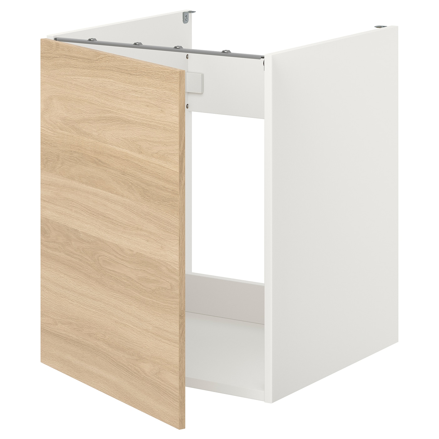 IKEA ENHET szafka pod zlewozm/drzwi, biały/imit. dębu, 60x62x75 cm