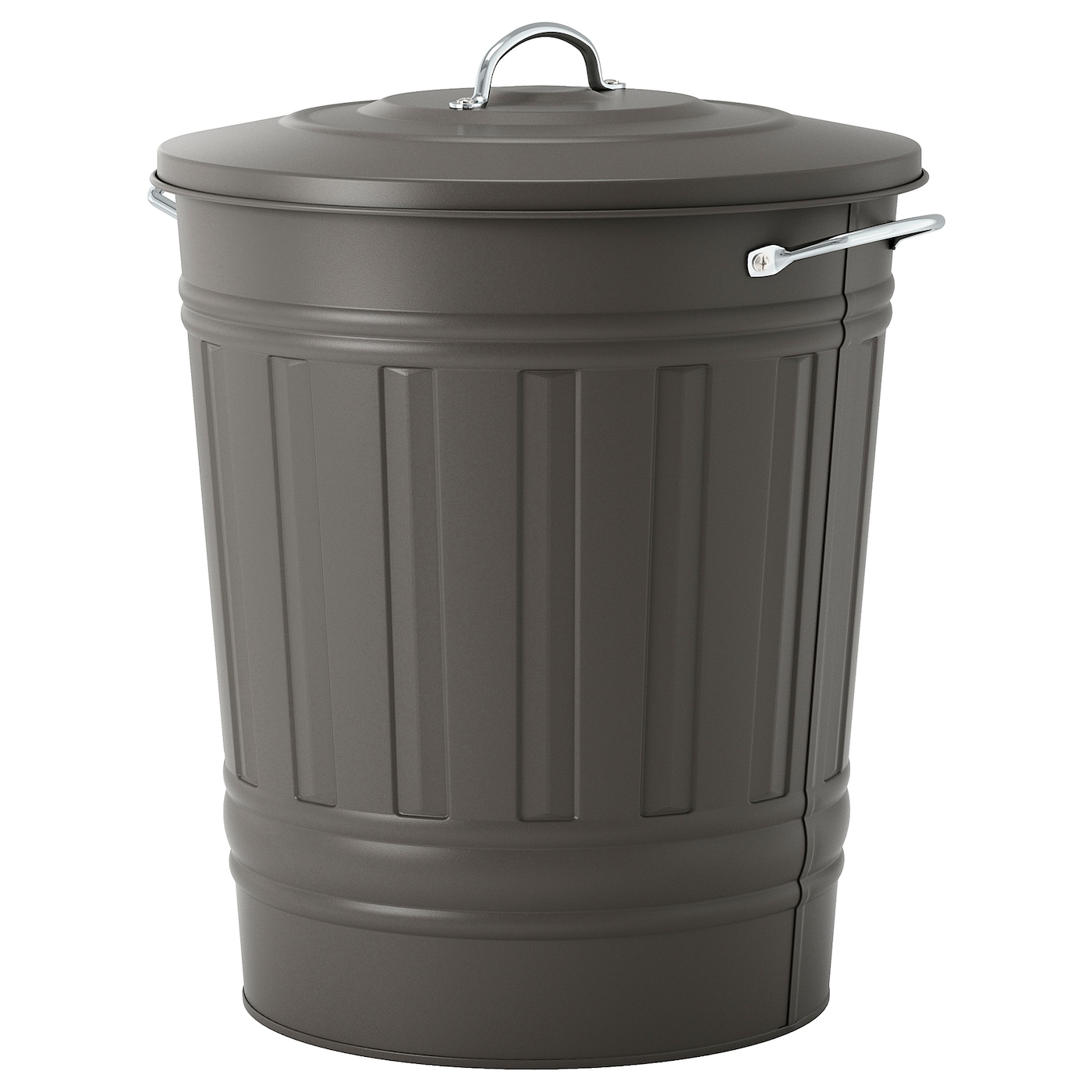 IKEA KNODD kosz metalowy z pokrywką, szary, 40 l