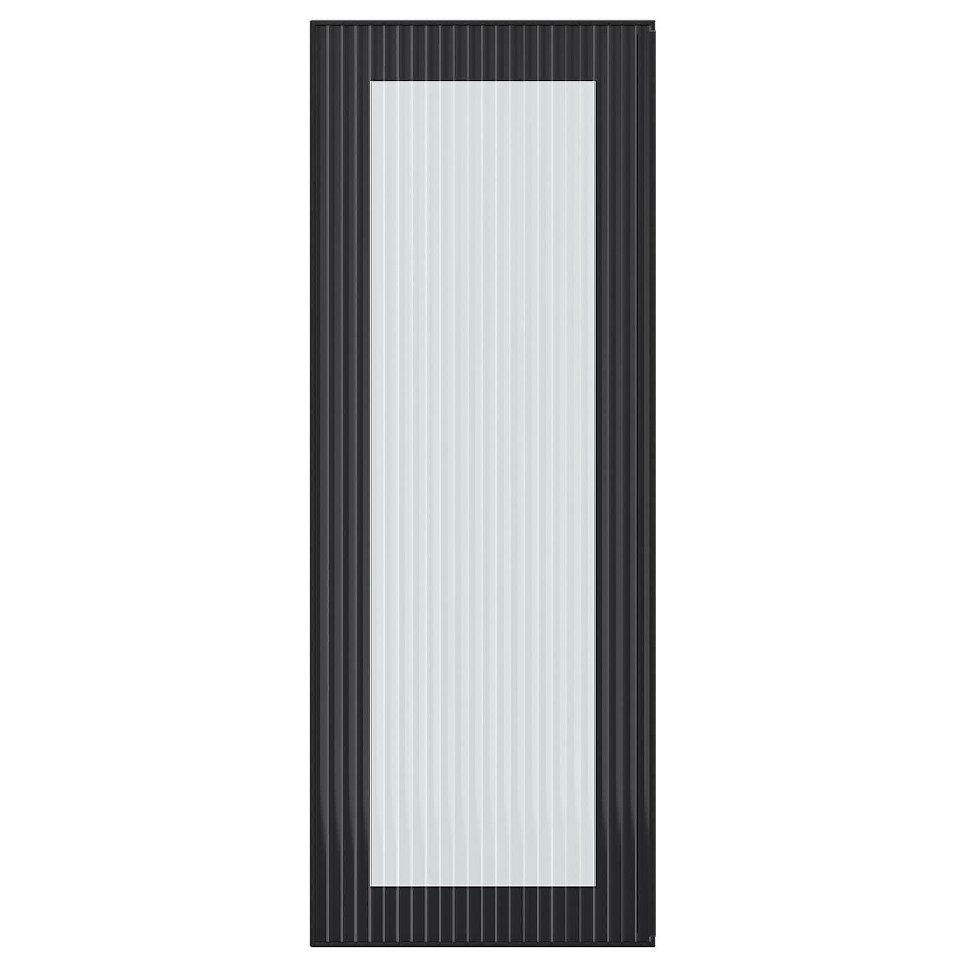 IKEA HEJSTA drzwi szklane, antracyt/szkło ryflowane, 30x80 cm