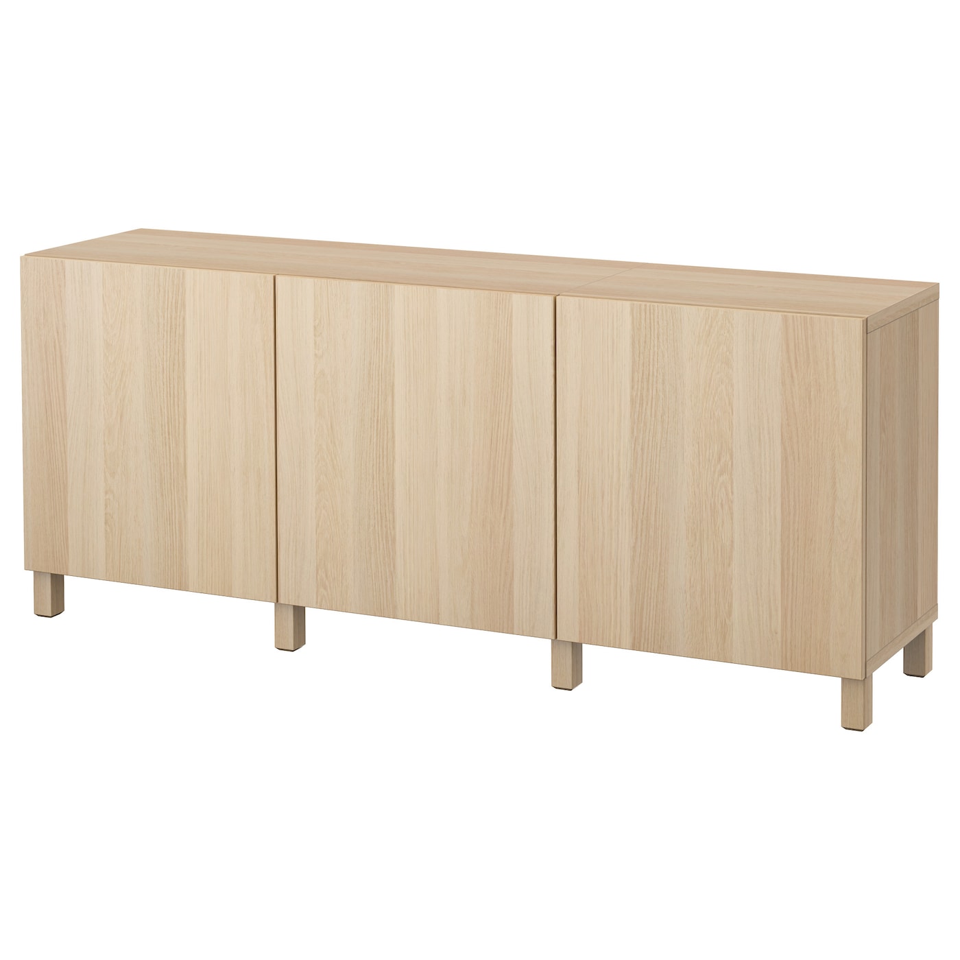 IKEA BESTÅ kombinacja z drzwiami, imitacja dębu bejcowanego na biało/Lappviken/Stubbarp imitacja dębu bejcowanego na biało, 180x42x74 cm