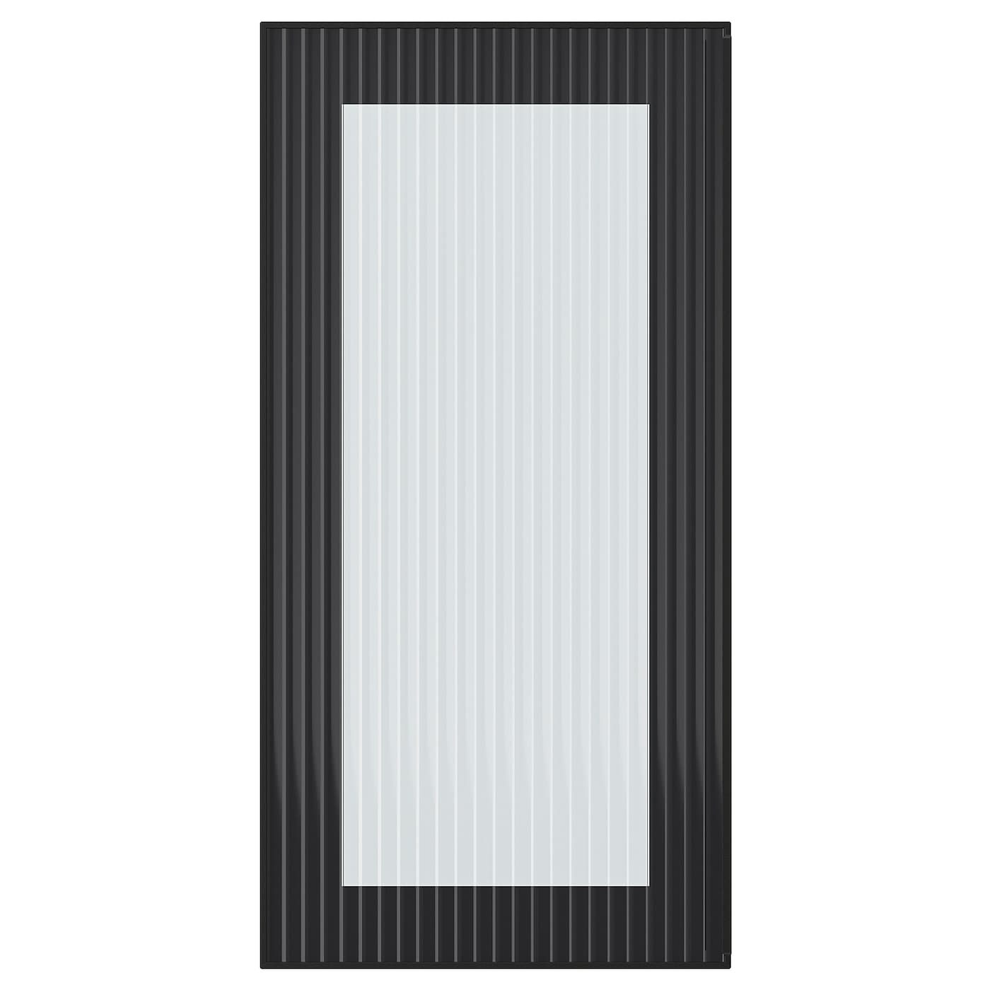 IKEA HEJSTA drzwi szklane, antracyt/szkło ryflowane, 30x60 cm