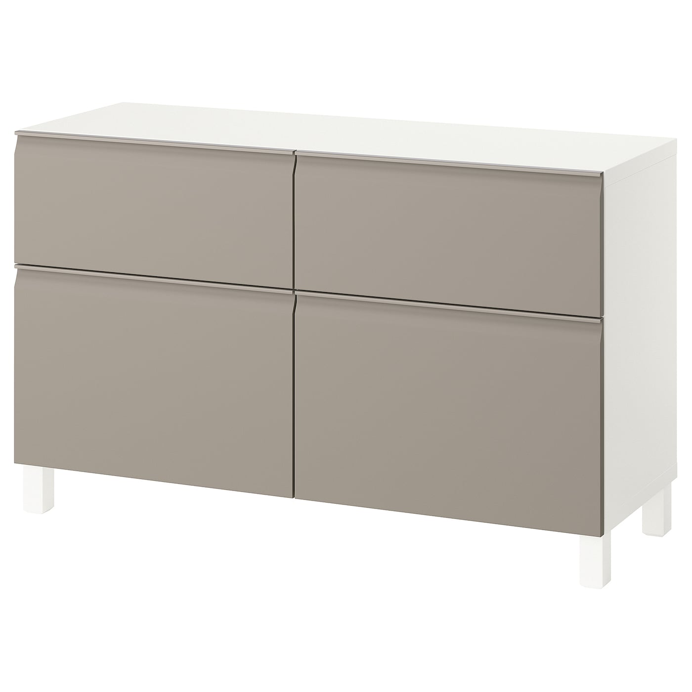IKEA BESTÅ kombinacja regałowa z drzw/szuf, biały Hammarsmed/Stubbarp/beżowy, 120x42x74 cm