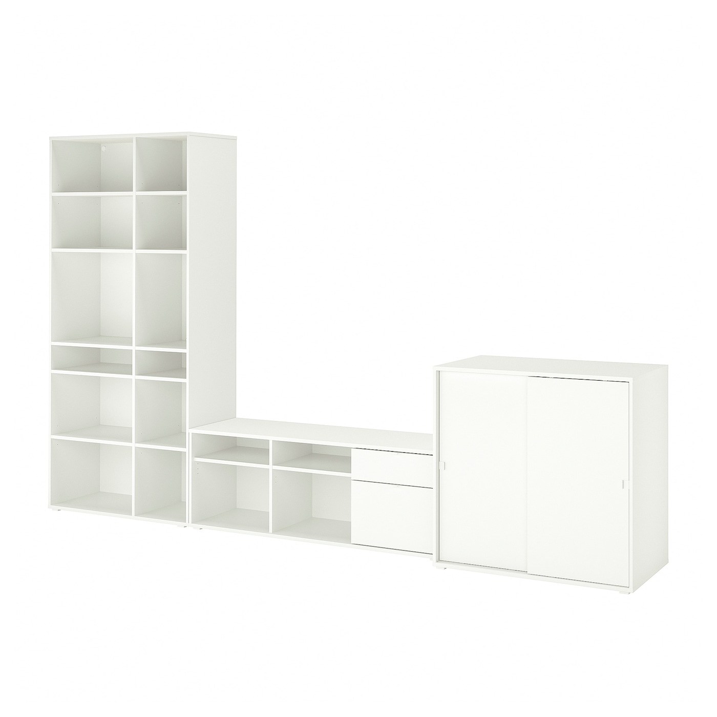 IKEA VIHALS TV/kombinacja regałowa, biały, 337x47x200 cm