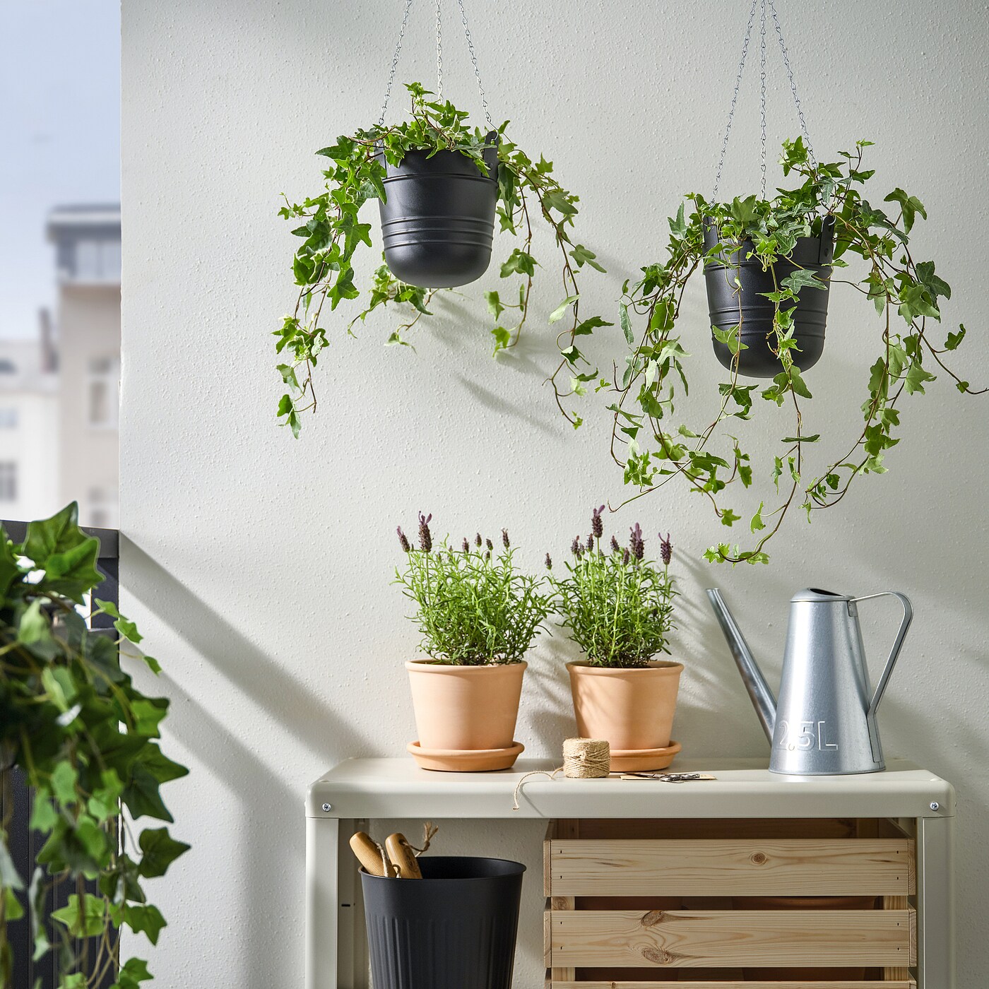 IKEA PÄRLRÖNN wisząca doniczka, do wewnątrz/na zewnątrz/czarny, 15 cm