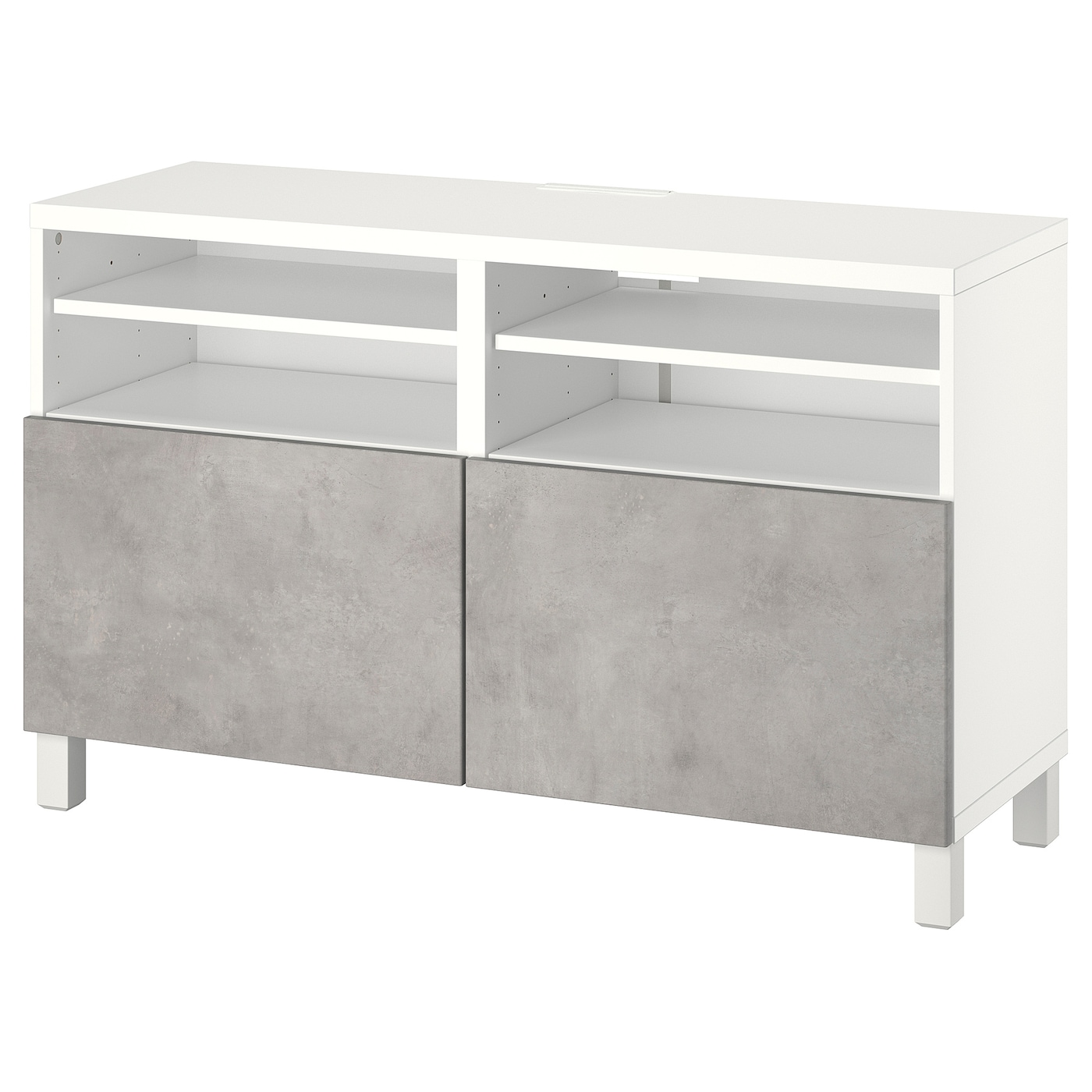 IKEA BESTÅ ława TV z drzwiami, biały/Kallviken/Stubbarp jasnoszary, 120x42x74 cm