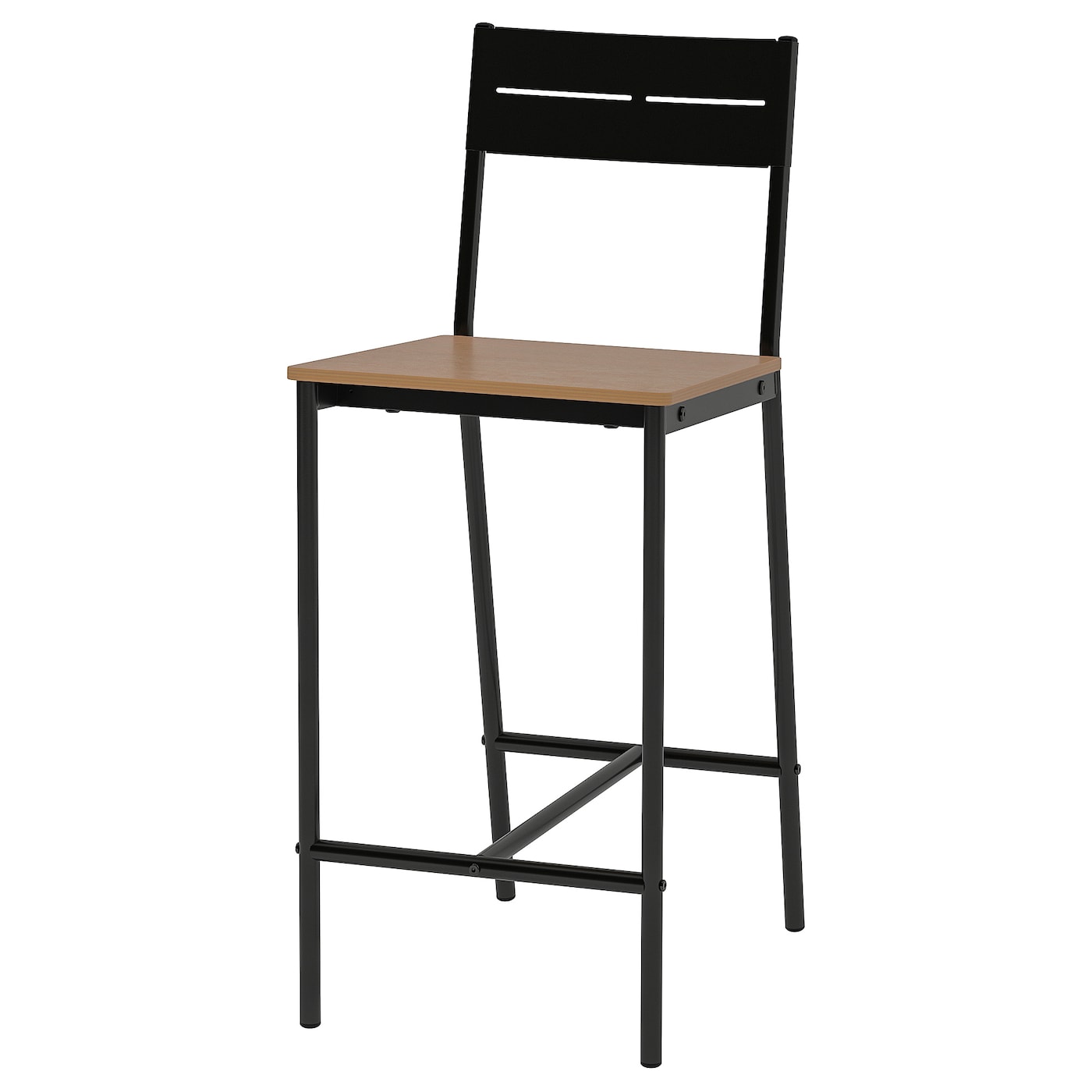 IKEA SANDSBERG stołek barowy, czarny/brązowa bejca, 63 cm