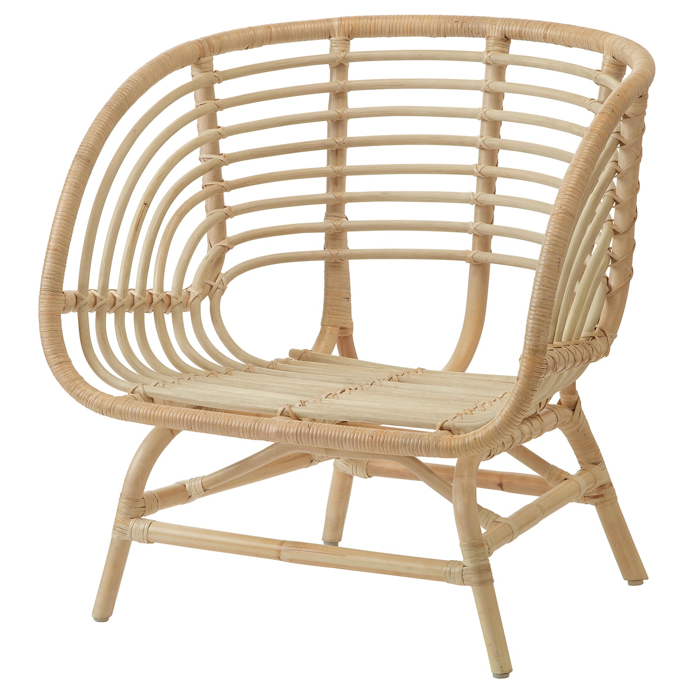 IKEA BUSKBO fotel, rattan, Wysokość oparcia: 42 cm
