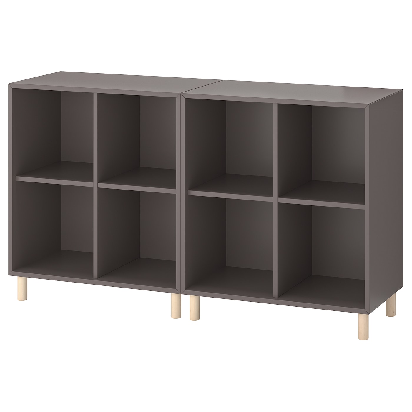 IKEA EKET kombinacja szafek z nóżkami, ciemnoszary/drewno, 140x35x80 cm