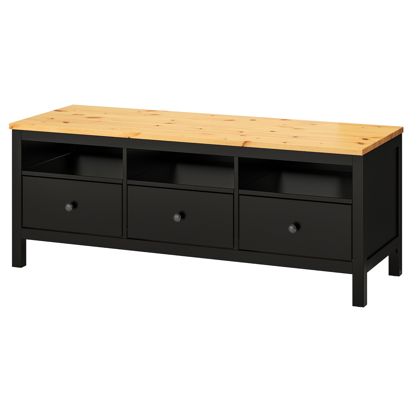 IKEA HEMNES szafka pod TV, czarnybrąz/jasnobrązowy, 148x47x57 cm
