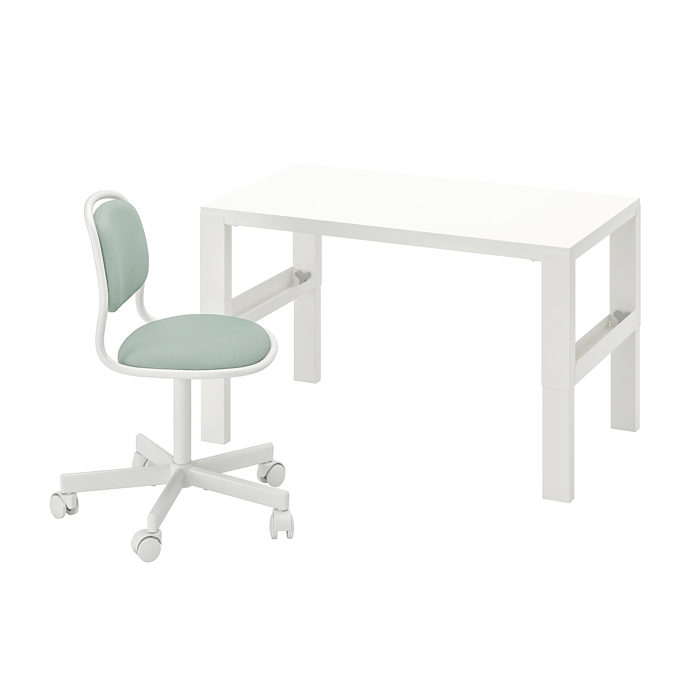 IKEA PÅHL/ÖRFJÄLL biurko i krzesło, biały/jasnozielony