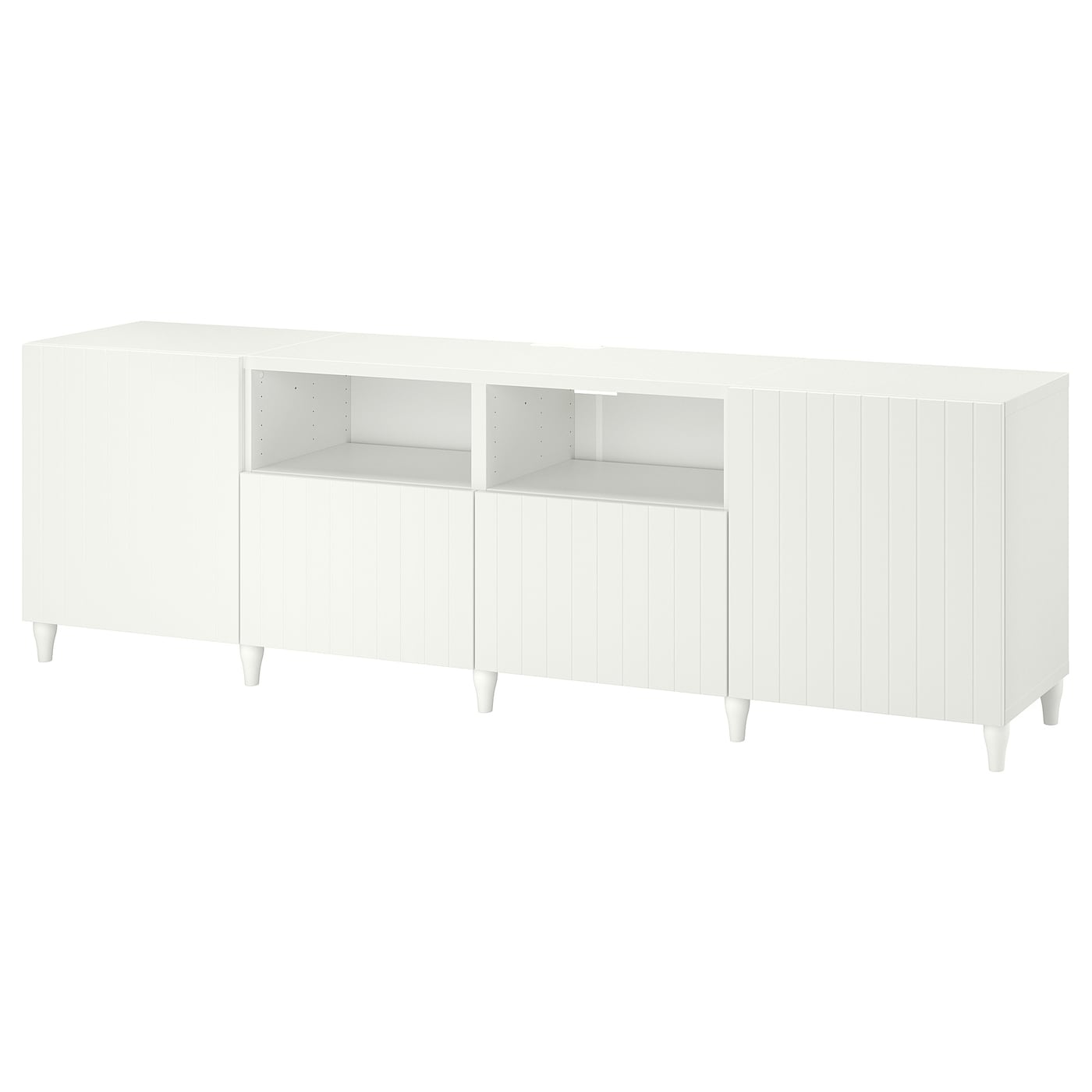 IKEA BESTÅ ława TV z drzwiami i szufladami, biały/Sutterviken/Kabbarp biały, 240x42x74 cm