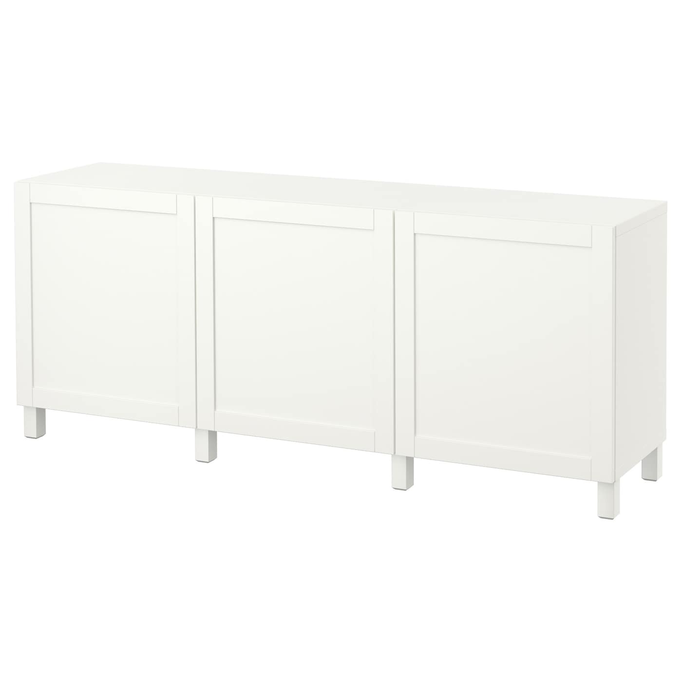 IKEA BESTÅ kombinacja z drzwiami, biały/Hanviken/Stubbarp biały, 180x42x74 cm
