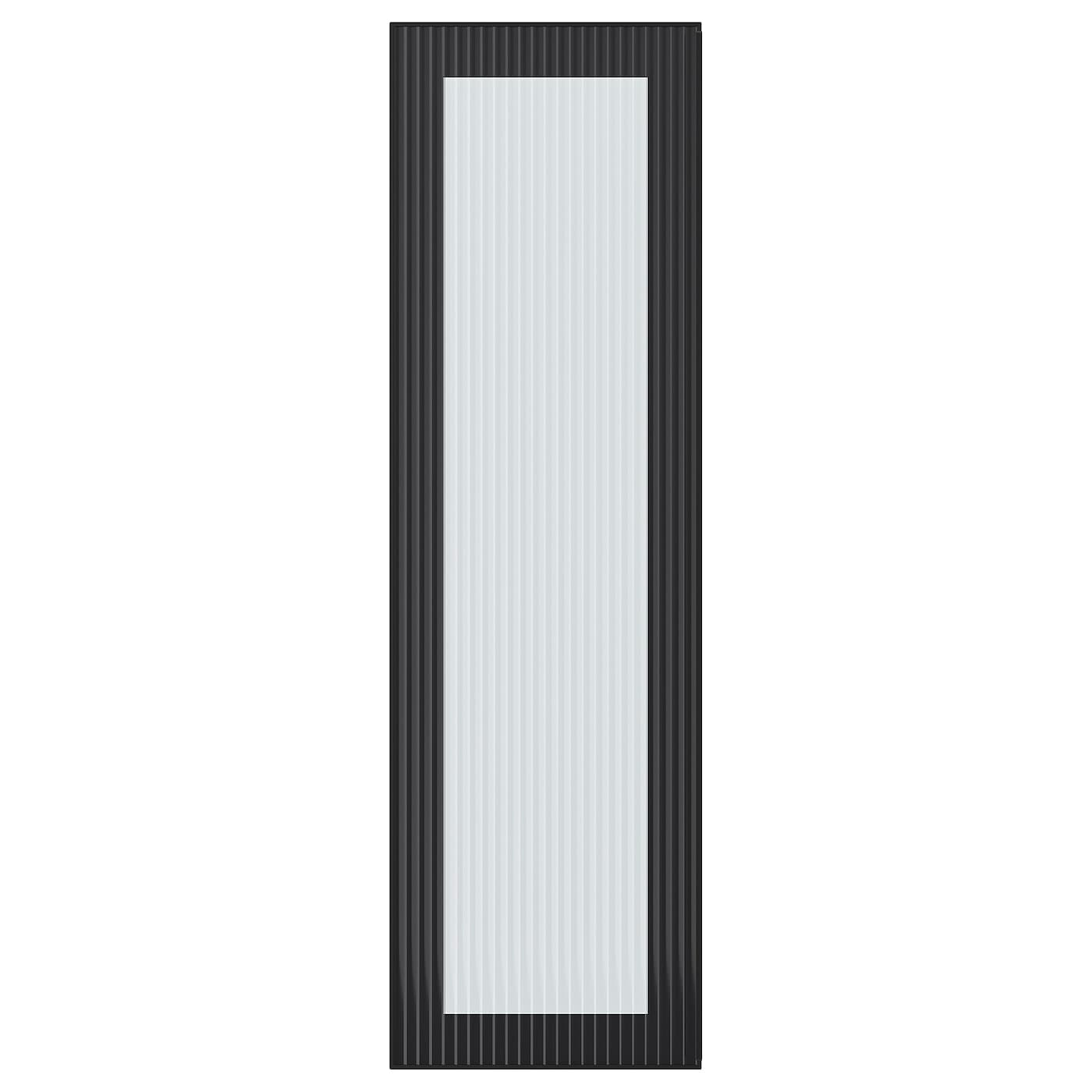 IKEA HEJSTA drzwi szklane, antracyt/szkło ryflowane, 30x100 cm