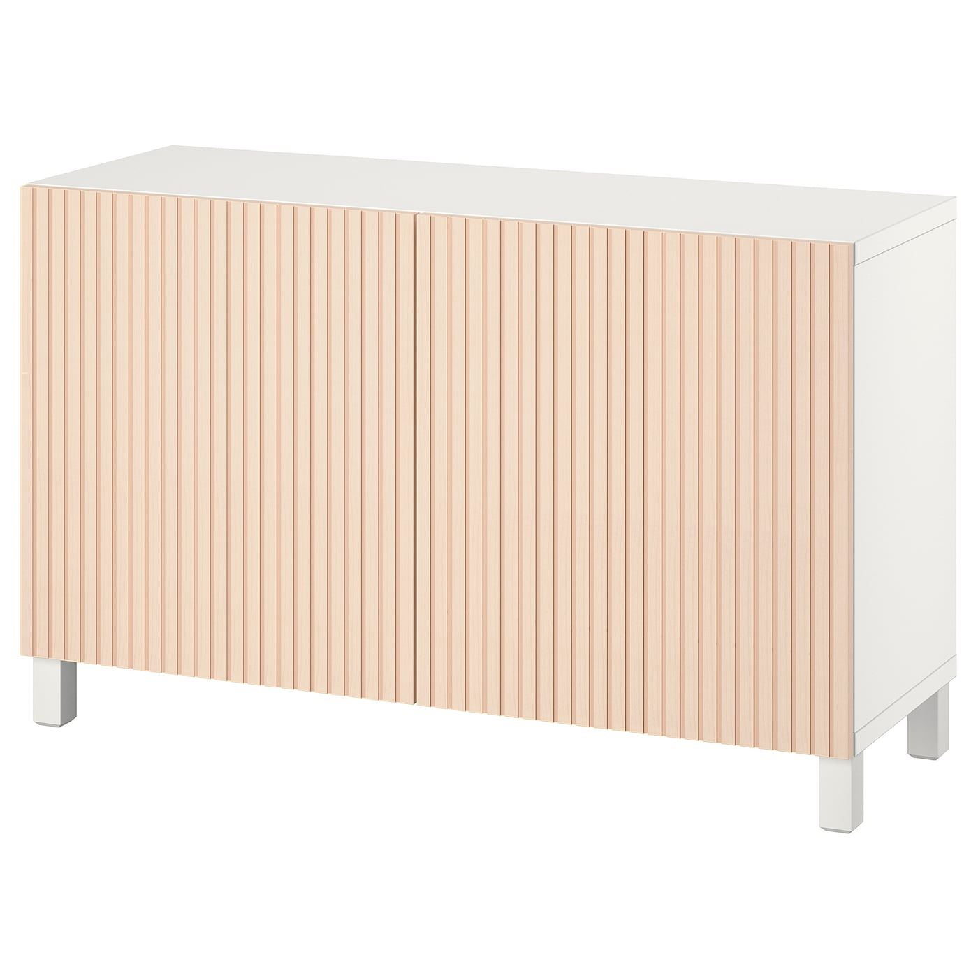 IKEA BESTÅ kombinacja z drzwiami, biały/Björköviken/Stubbarp okl brzoz, 120x42x74 cm