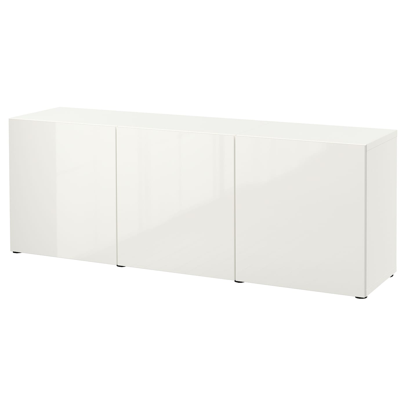 IKEA BESTÅ kombinacja z drzwiami, biały/Selsviken połysk/biel, 180x42x65 cm