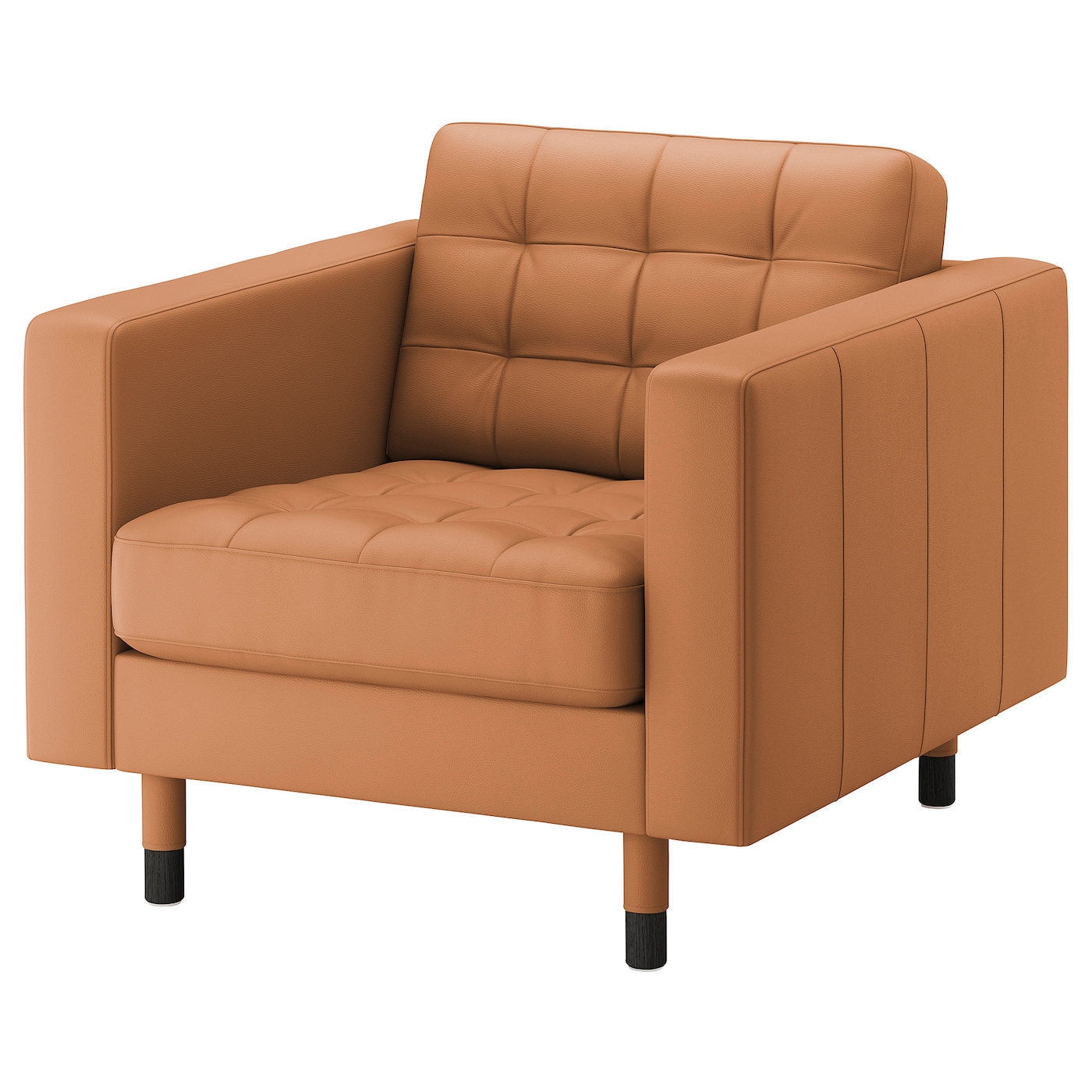 IKEA LANDSKRONA fotel, Grann/Bomstad złoto-brązowy/drewno/czarny, Szerokość: 89 cm
