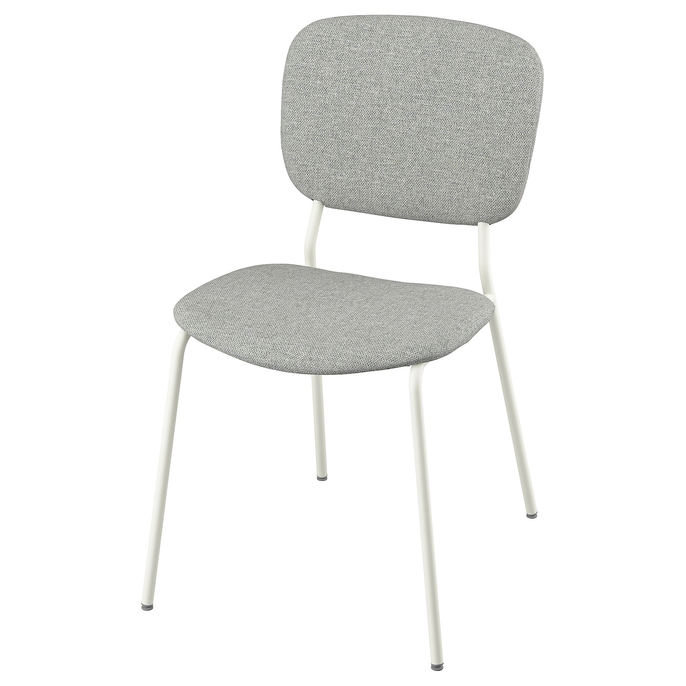 IKEA VIHALS krzesło, biały/Tibbleby beżowo-szary, Głębokość: 55 cm