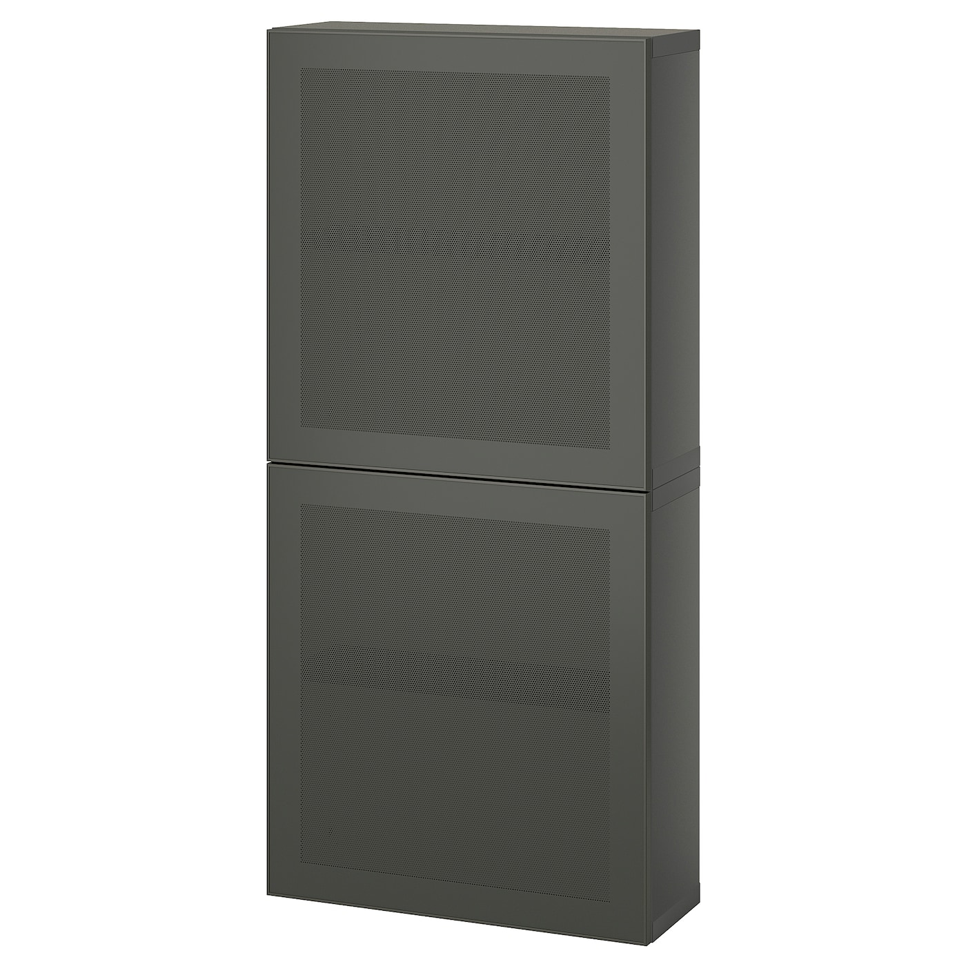 IKEA BESTÅ szafka śc/2 drzwi, ciemnoszary/Mörtviken ciemnoszary, 60x22x128 cm