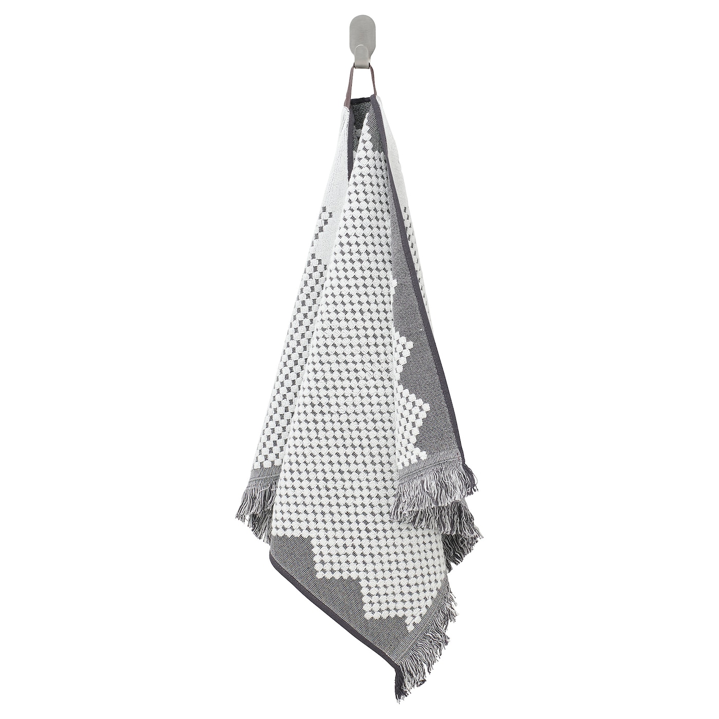 IKEA FJÄLLSTARR ręcznik do rąk, biały/szary, 50x100 cm