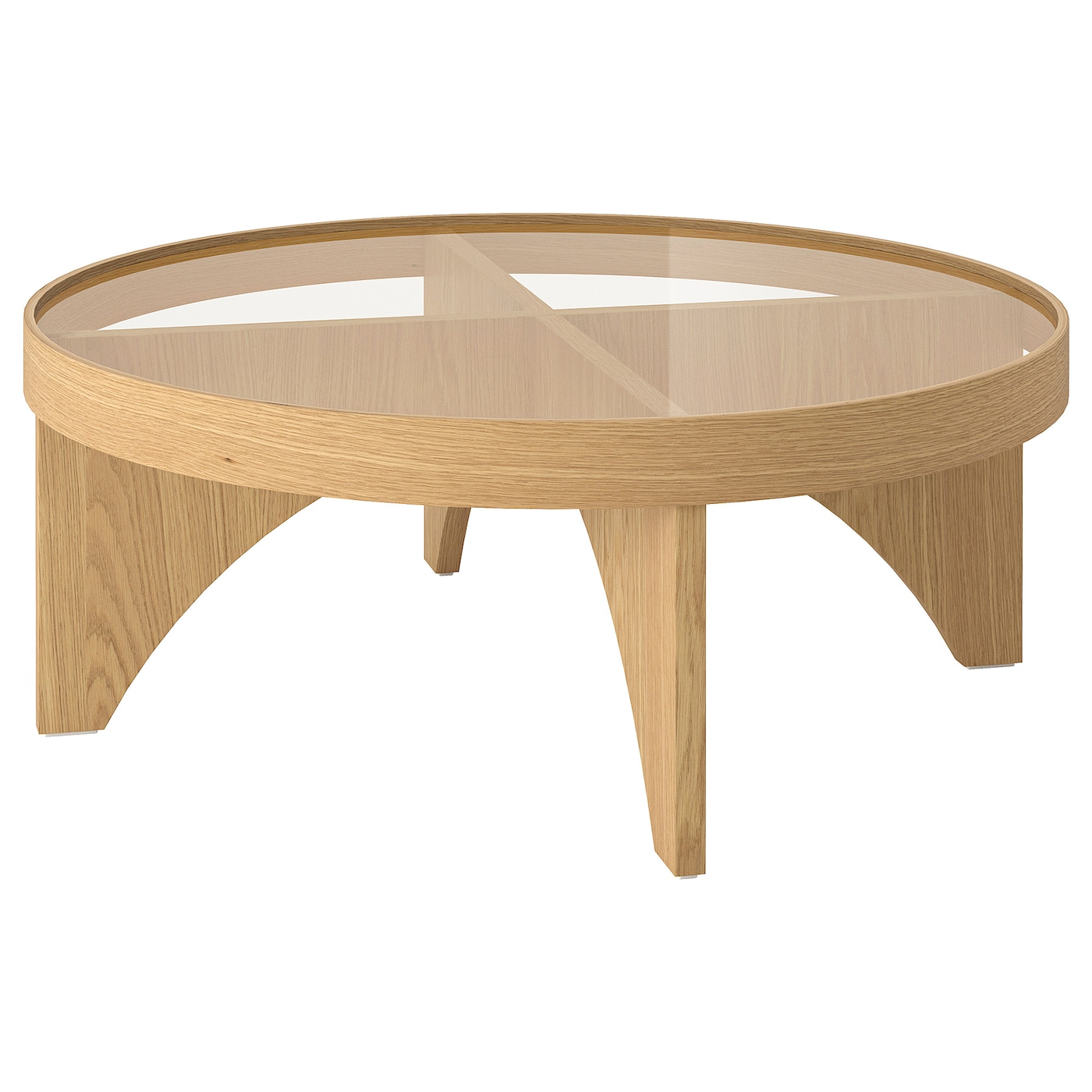 IKEA STOCKHOLM 2025 stolik kawowy, okl dęb szkło, Średnica: 97 cm