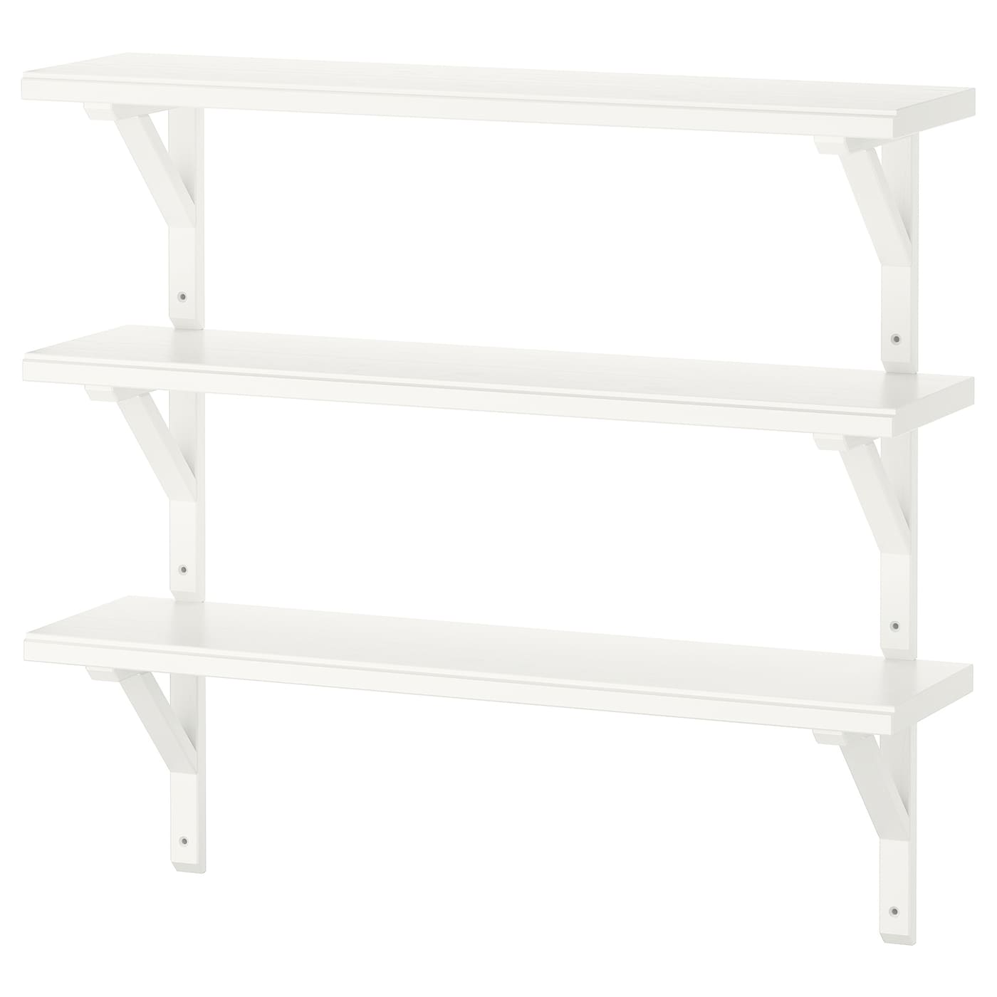 IKEA TRANHULT / SANDSHULT półka ścienna kombinacja, bejcowana na biało osika, 80x20 cm