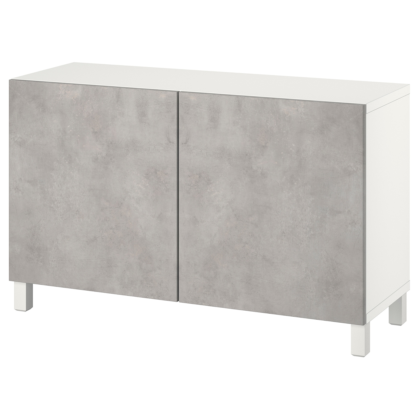 IKEA BESTÅ kombinacja z drzwiami, biały Kallviken/jasnoszary imitacja betonu, 120x42x74 cm