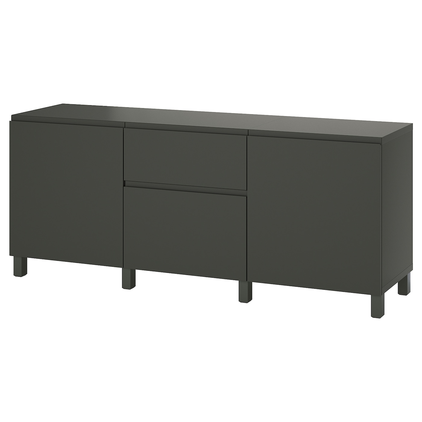 IKEA BESTÅ kombinacja z szufladami, ciemnoszary/Västerviken/Stubbarp ciemnoszary, 180x42x74 cm