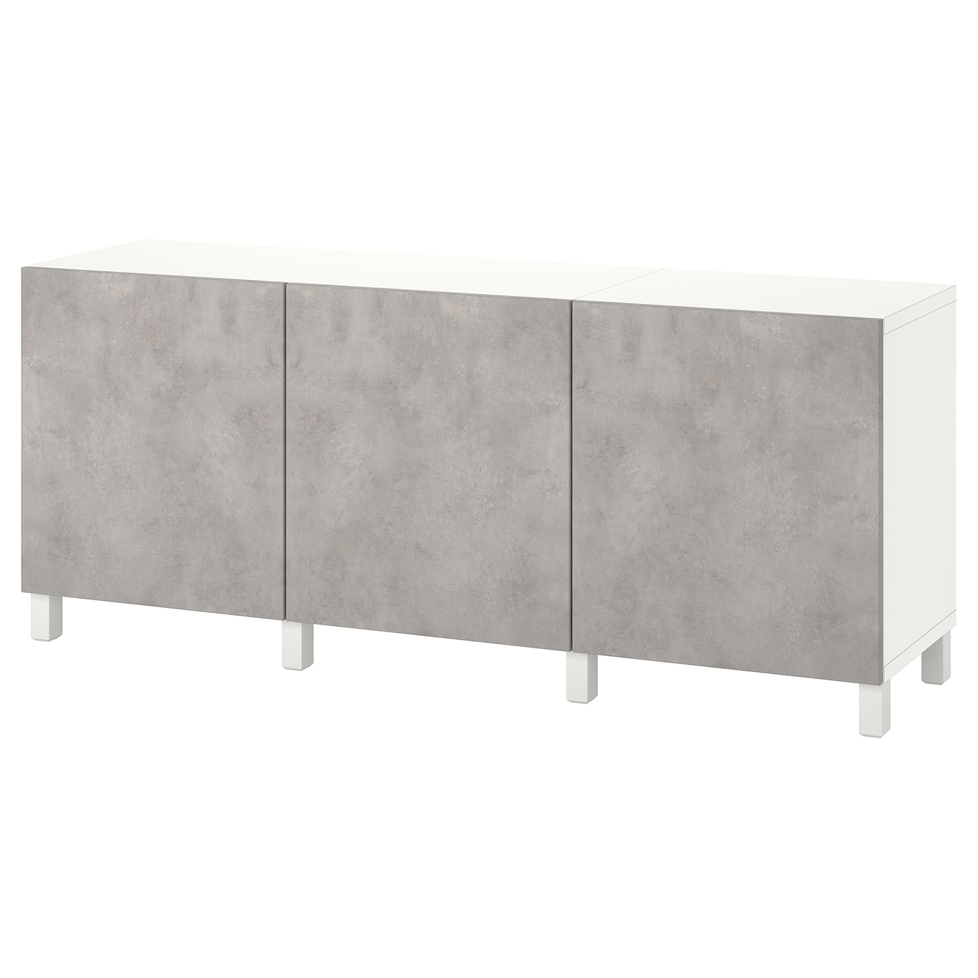 IKEA BESTÅ kombinacja z drzwiami, biały Kallviken/Stubbarp/jasnoszary imitacja betonu, 180x42x74 cm