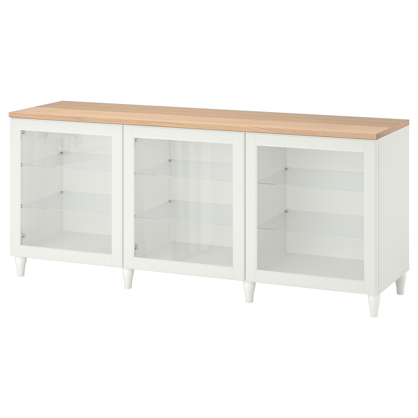 IKEA BESTÅ kombinacja z drzwiami, biały/Ostvik/Kabbarp białe szkło przezroczyste, 180x42x76 cm