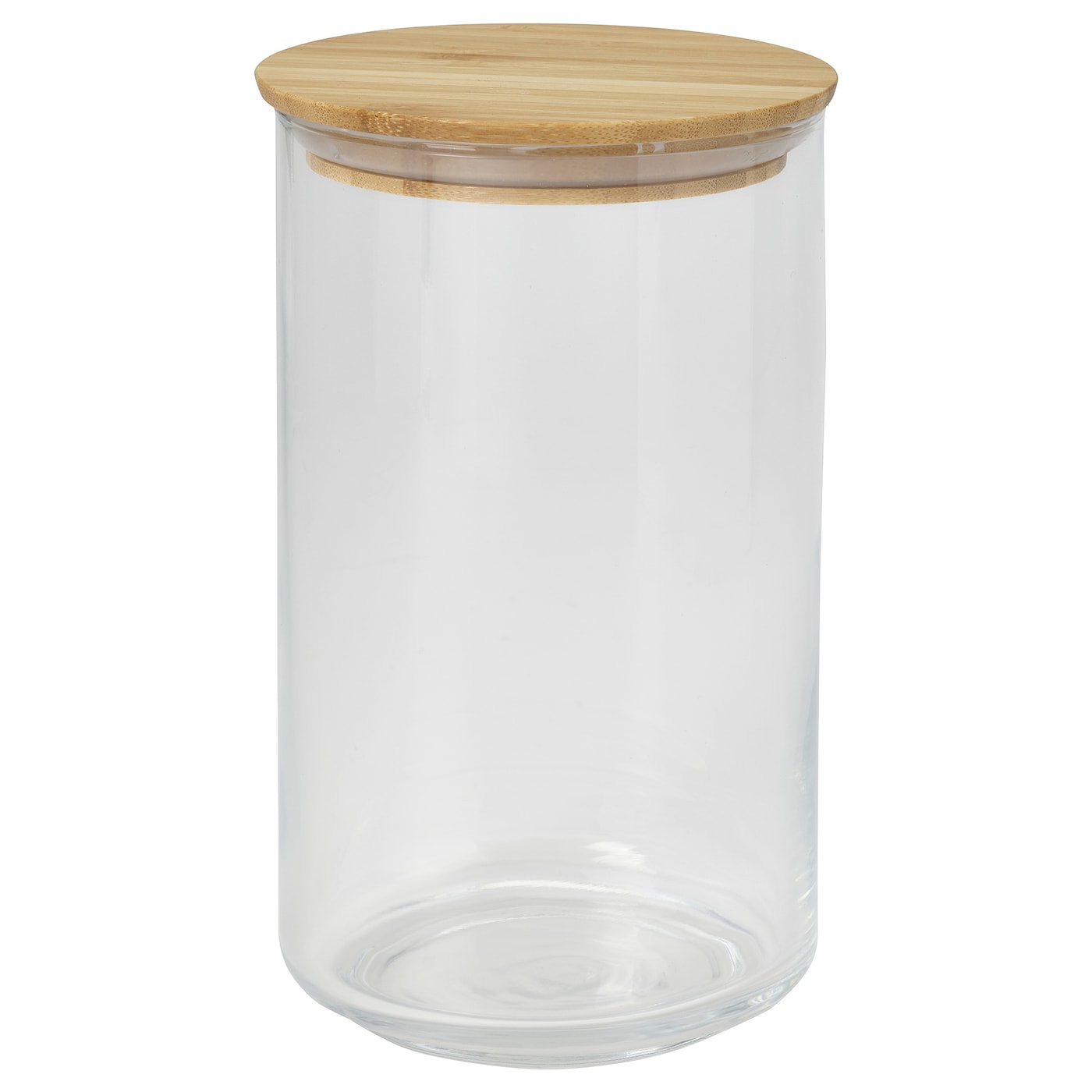 IKEA EKLATANT słoik z pokrywką, szkło bezbarwne/bambus, 1.1 l