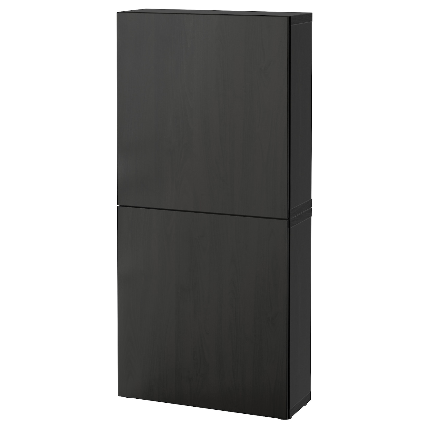 IKEA BESTÅ szafka śc/2 drzwi, czarnybrąz/Lappviken czarnybrąz, 60x22x128 cm