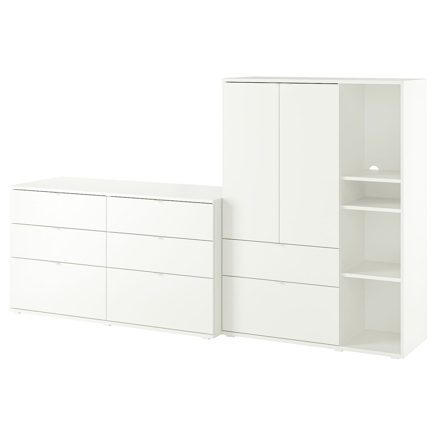 IKEA VIHALS regał, biały, 245x47x140 cm
