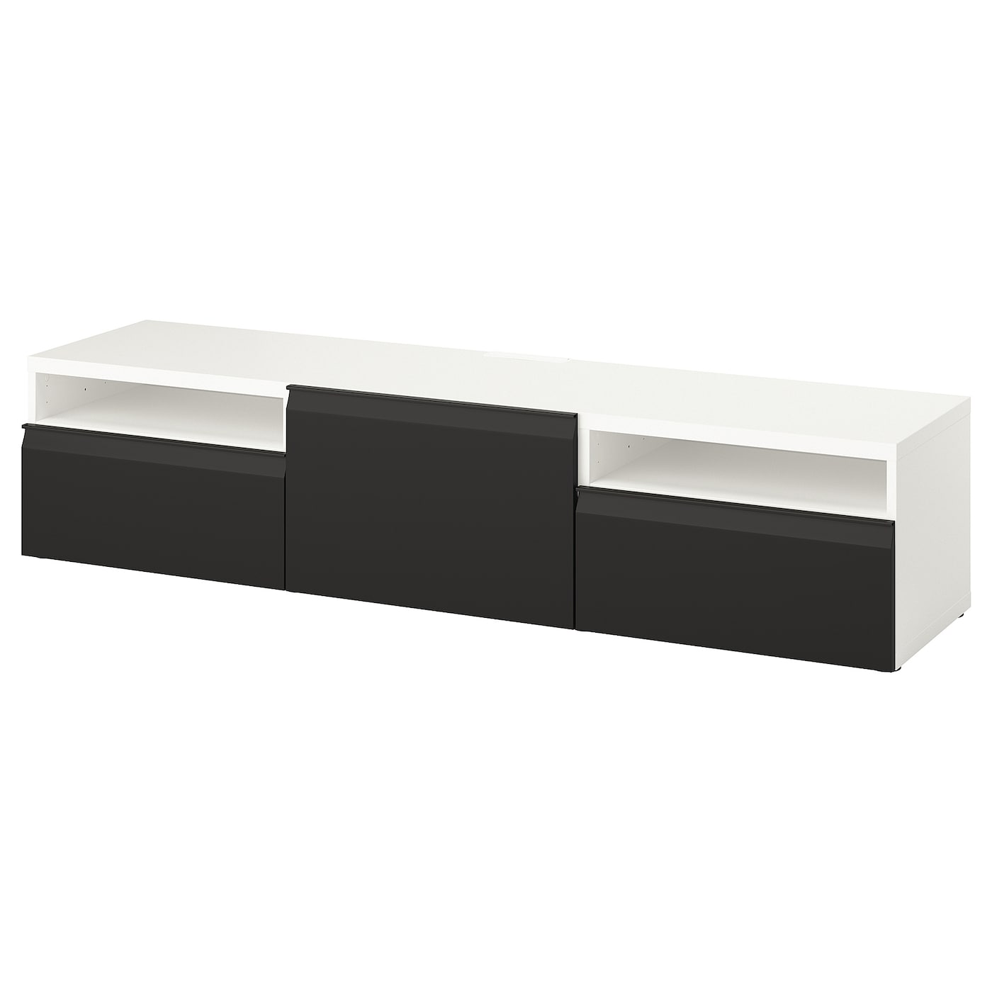 IKEA BESTÅ szafka pod TV, biały/Hammarsmed antracyt, 180x42x39 cm