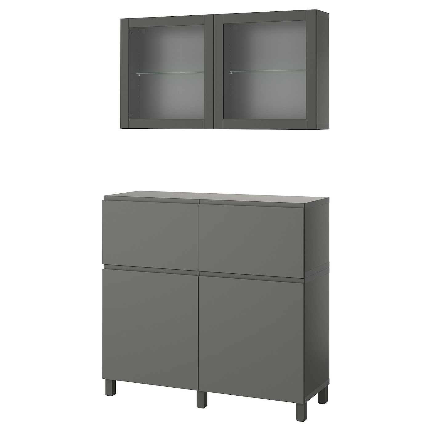 IKEA BESTÅ kombinacja regałowa z drzw/szuf, ciemnoszary Västerviken/Sindvik ciemnoszary, 120x42x213 cm