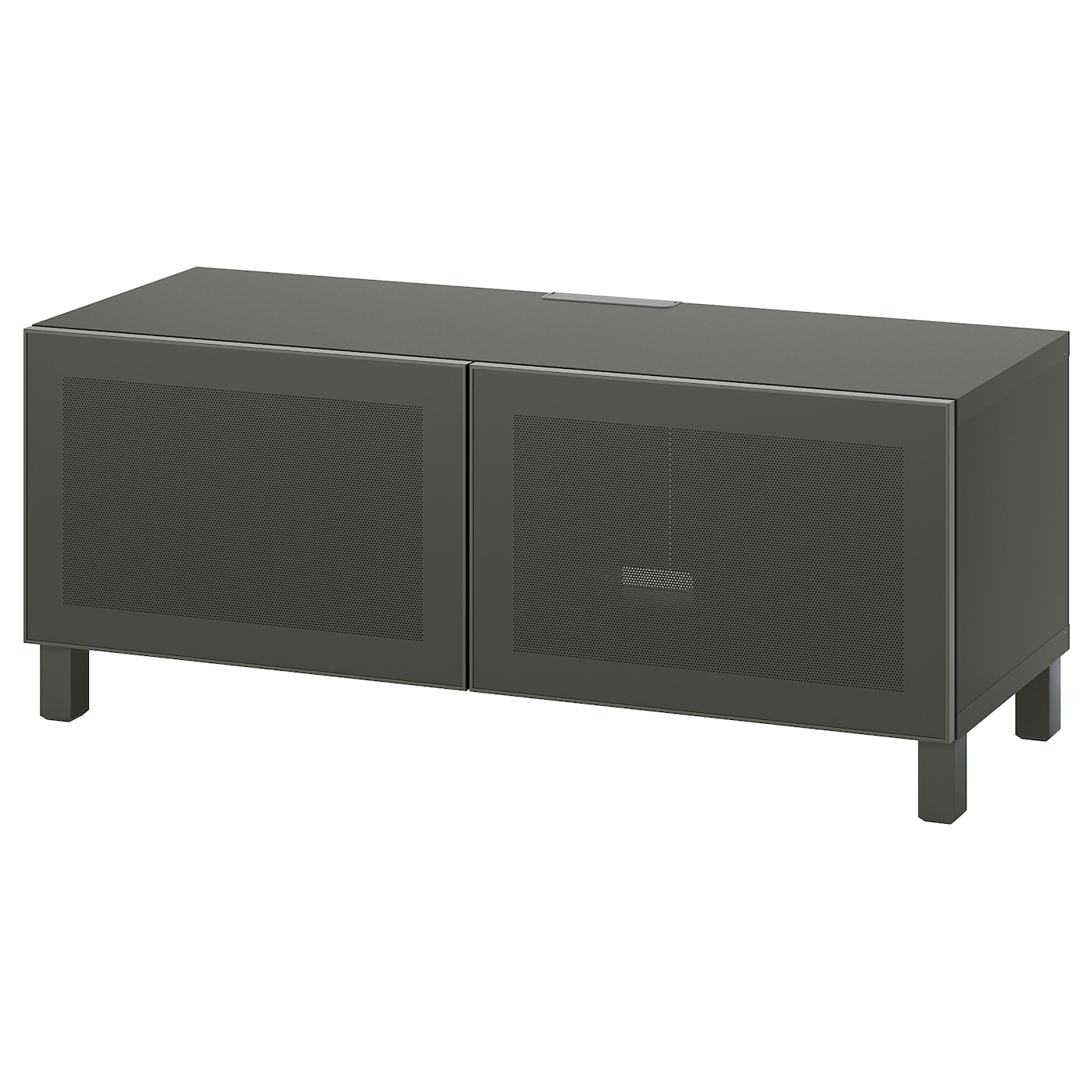IKEA BESTÅ ława TV z drzwiami, ciemnoszary/Mörtviken/Stubbarp ciemnoszary, 120x42x48 cm