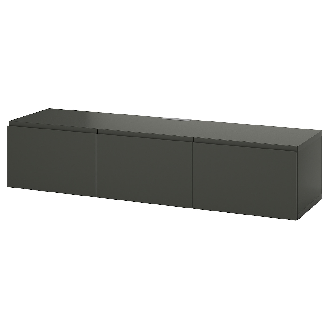 IKEA BESTÅ ława TV z drzwiami, ciemnoszary/Västerviken ciemnoszary, 180x42x38 cm